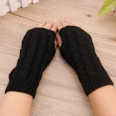 Women's Warm Wool Fingerless Gloves (1 pair)